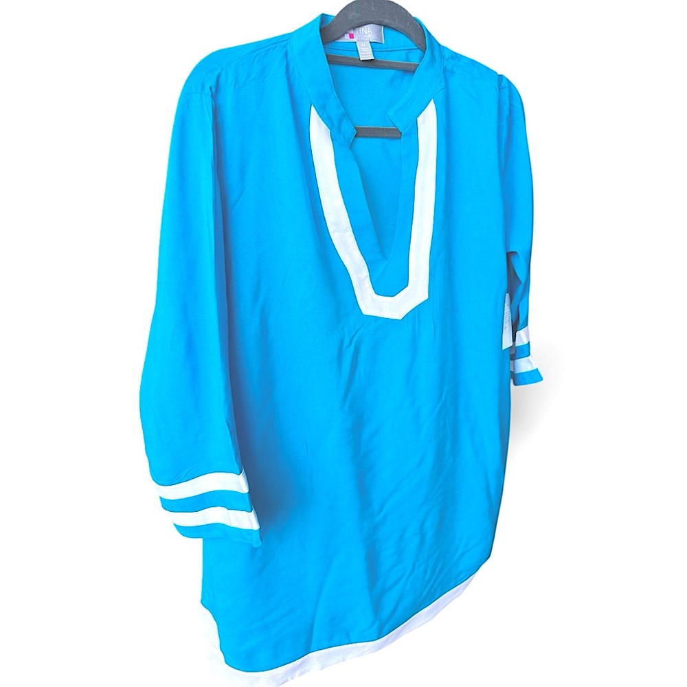 Blue Tunic with White Trim